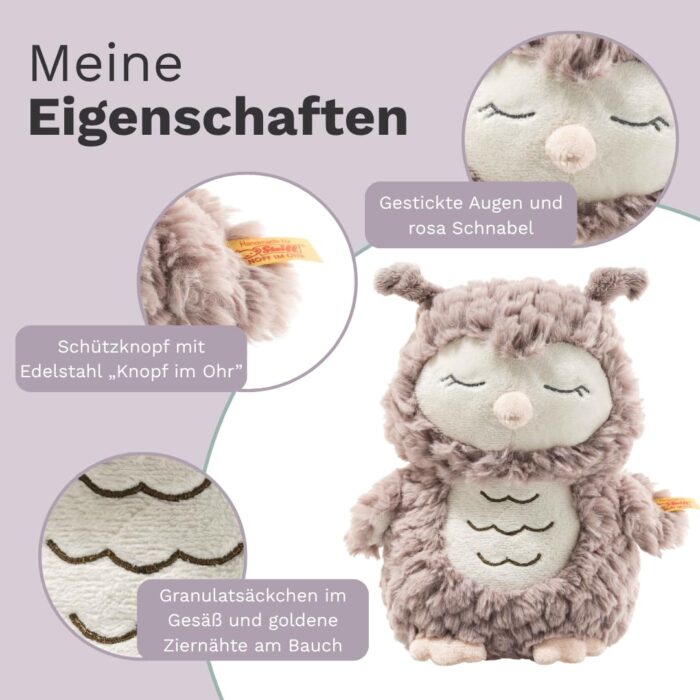 Steiff Kuscheltier Ollie Eule, Süßes Stofftier, Jungen, Mädchen & Babys ab 0 Monaten, Friends, PlüschtieBeige – Bild 5